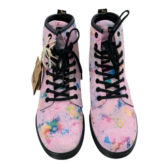 Dr. Martens Sheridan Pink Confetti Suede Lace-Up Boots Women’s Size 7 - Picture 5 of 16